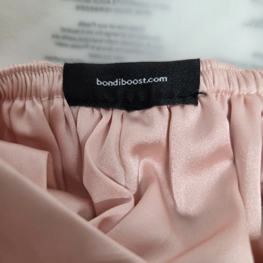 BondiBoost Pink Satin Hair Wrap Turban for Frizz-Free Hair - NIP